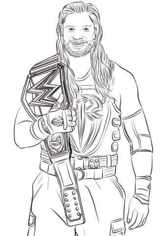 Roman Reigns Coloring Page